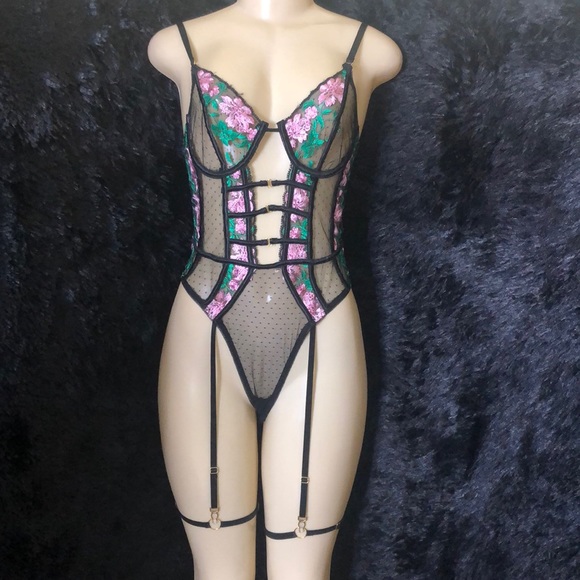 Garter Teddy and Choker - One Size - Nocturnal  Blue main image 0